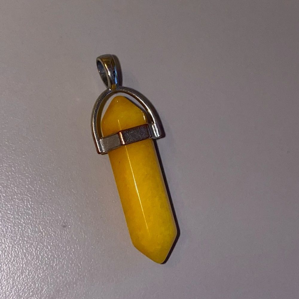 Citrine yellow crystal necklace